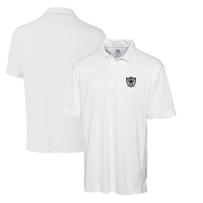 Men's Cutter & Buck White Las Vegas Raiders Throwback Logo Big Tall DryTec Genre Textured Solid Polo