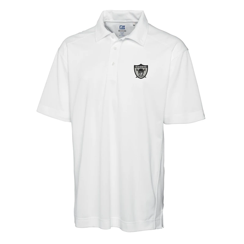 Men's Cutter & Buck White Las Vegas Raiders Throwback Logo Big Tall DryTec Genre Textured Solid Polo