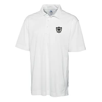 Men's Cutter & Buck White Las Vegas Raiders Throwback Logo Big Tall DryTec Genre Textured Solid Polo