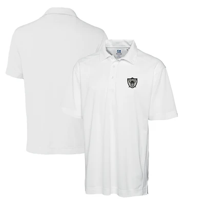 Men's Cutter & Buck White Las Vegas Raiders Throwback Logo Big Tall DryTec Genre Textured Solid Polo
