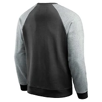 Men's Darius Rucker Collection by Fanatics Black/Heather Gray Las Vegas Raiders Colorblock Pullover Sweatshirt