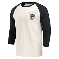 T-shirt à manches 3/4 raglan noir/blanc pour homme de la collection Darius Rucker Fanatics, Las Vegas Raiders