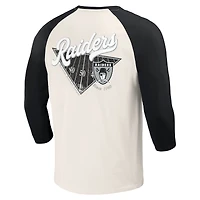 T-shirt à manches 3/4 raglan noir/blanc pour homme de la collection Darius Rucker Fanatics, Las Vegas Raiders