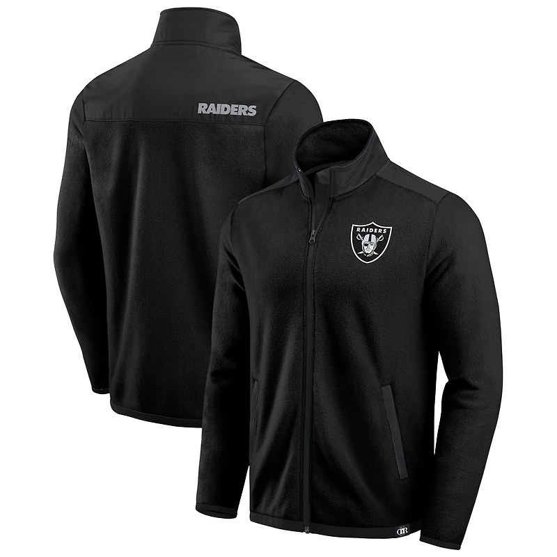 Veste polaire noire à fermeture éclair intégrale Darius Rucker Collection by Fanatics pour homme, motif color block des Las Vegas Raiders
