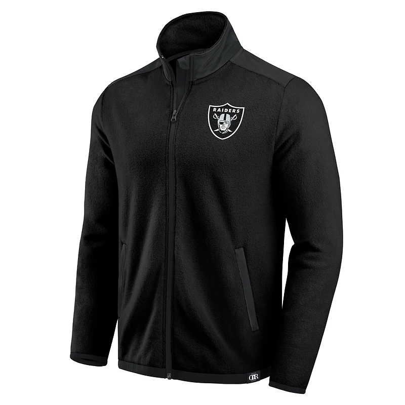 Veste polaire noire à fermeture éclair intégrale Darius Rucker Collection by Fanatics pour homme, motif color block des Las Vegas Raiders
