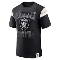 T-shirt de football à manches rayées noir pour homme, collection Darius Rucker par Fanatics, des Las Vegas Raiders