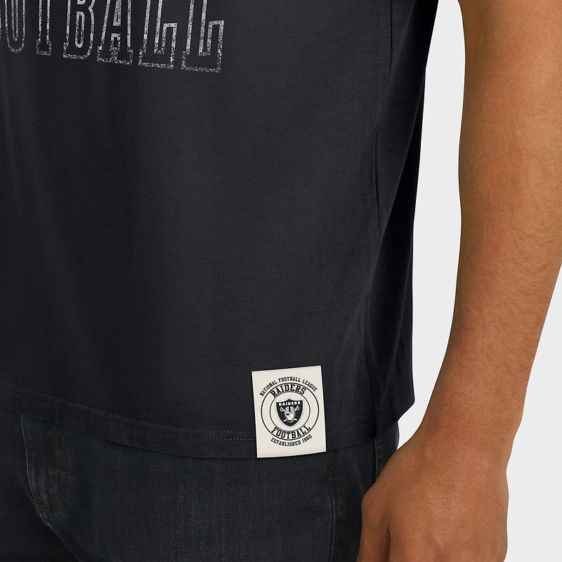 T-shirt de football à manches rayées noir pour homme, collection Darius Rucker par Fanatics, des Las Vegas Raiders