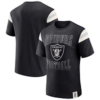 Men's Darius Rucker Collection by Fanatics  Black Las Vegas Raiders Football Stripe Sleeve T-Shirt