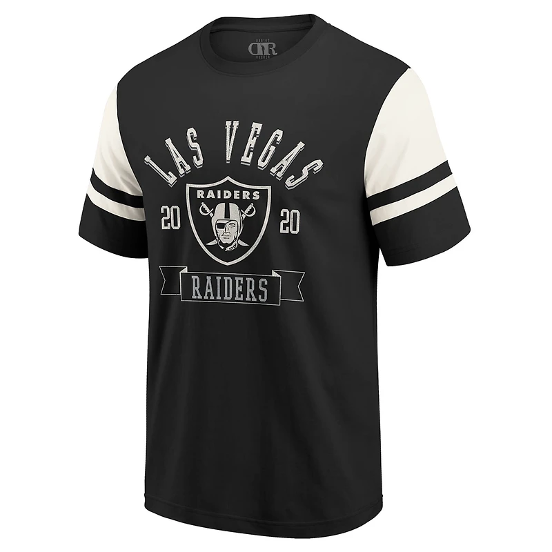 Men's Darius Rucker Collection by Fanatics  Black Las Vegas Raiders Football T-Shirt