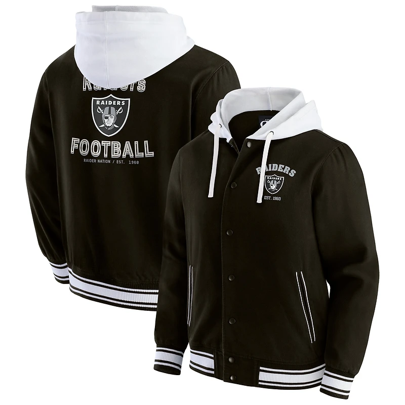 Men's Darius Rucker Collection by Fanatics Black Las Vegas Raiders Full-Snap Hoodie Jacket