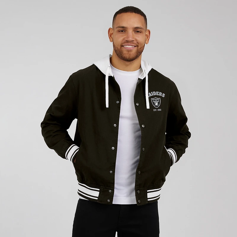 Men's Darius Rucker Collection by Fanatics Black Las Vegas Raiders Full-Snap Hoodie Jacket