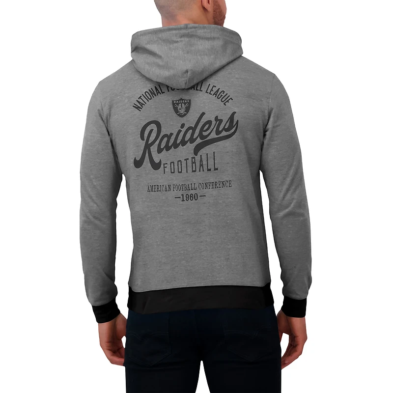 Men's Darius Rucker Collection by Fanatics Black Las Vegas Raiders Tonal Knit Pullover Hoodie