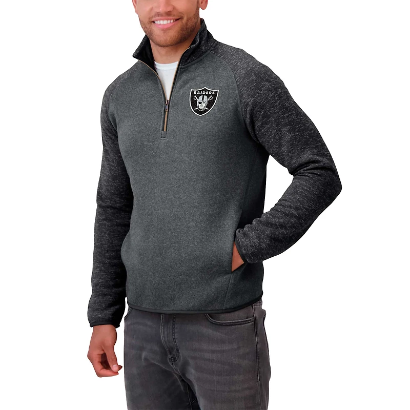Men's Darius Rucker Collection by Fanatics Black Las Vegas Raiders Tonal Quarter-Zip Jacket