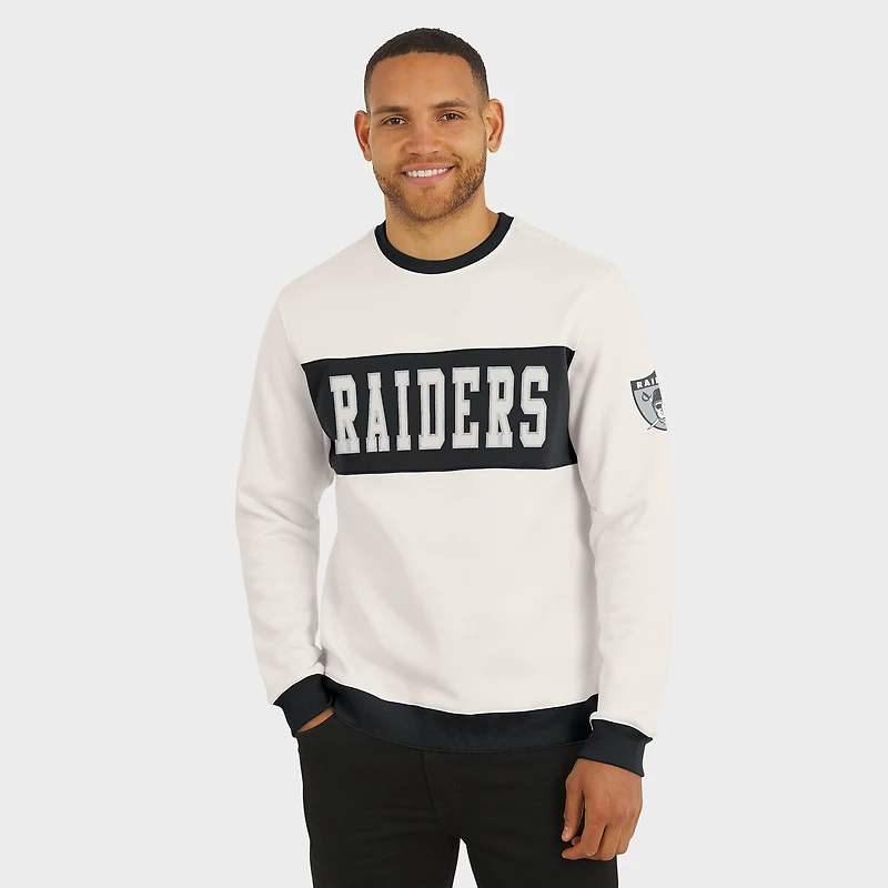 Sweat-shirt ras du cou colorblock crème pour homme de la collection Darius Rucker par Fanatics des Las Vegas Raiders