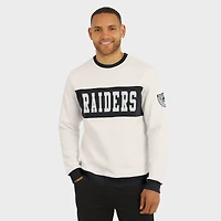 Sweat-shirt ras du cou colorblock crème pour homme de la collection Darius Rucker par Fanatics des Las Vegas Raiders