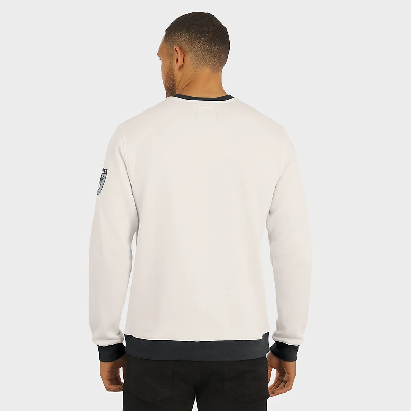 Sweat-shirt ras du cou colorblock crème pour homme de la collection Darius Rucker par Fanatics des Las Vegas Raiders