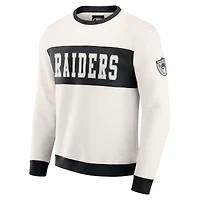 Men's Darius Rucker Collection by Fanatics  Cream Las Vegas Raiders Colorblock Pullover Sweatshirt