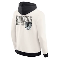 Men's Darius Rucker Collection by Fanatics Cream Las Vegas Raiders Distressed Graphics Full-Zip Hoodie