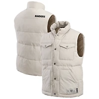 Gilet matelassé à boutons-pression pour homme de la collection Darius Rucker Fanatics, couleur crème, Las Vegas Raiders