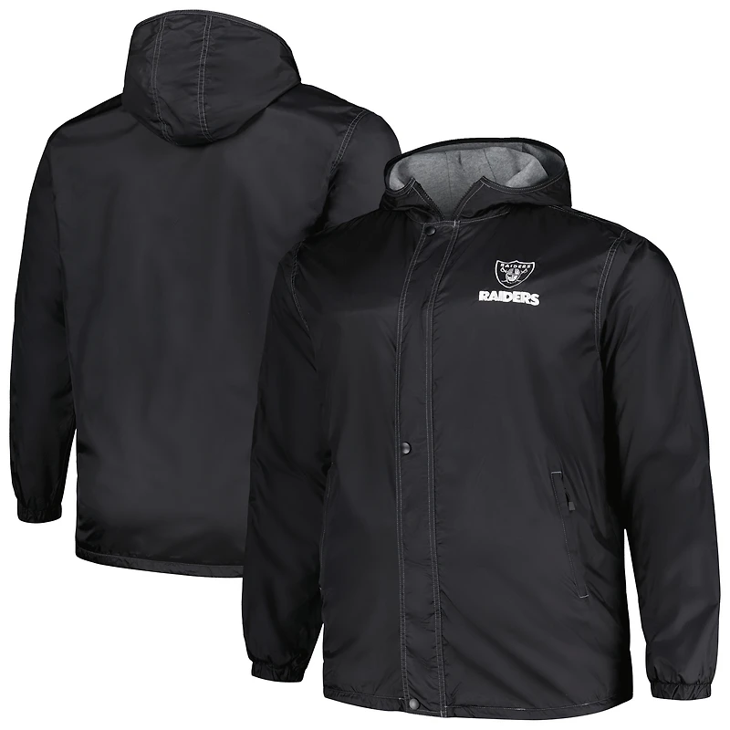 Veste entièrement zippée Dunbrooke noire Las Vegas Raiders Big & Tall Legacy Stadium pour hommes