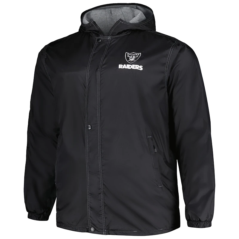 Veste entièrement zippée Dunbrooke noire Las Vegas Raiders Big & Tall Legacy Stadium pour hommes