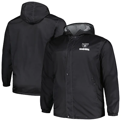 Veste entièrement zippée Dunbrooke noire Las Vegas Raiders Big & Tall Legacy Stadium pour hommes