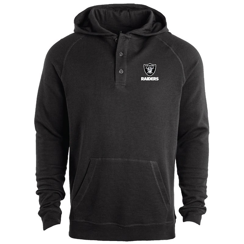 Men's Dunbrooke Black Las Vegas Raiders Montana Raglan Thermal Hoodie