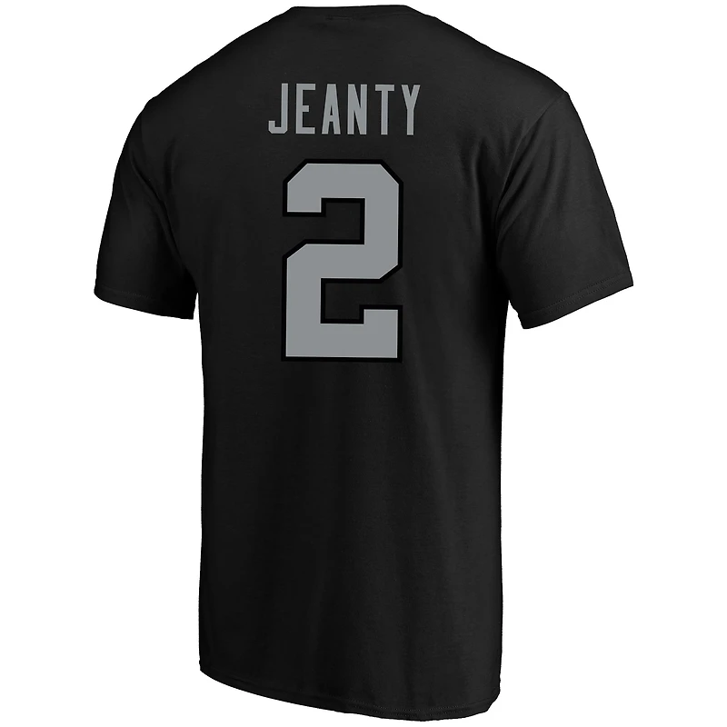 T-shirt noir pour homme Fanatics Ashton Jeanty des Las Vegas Raiders, grand et grand, avec nom numéro de joueur