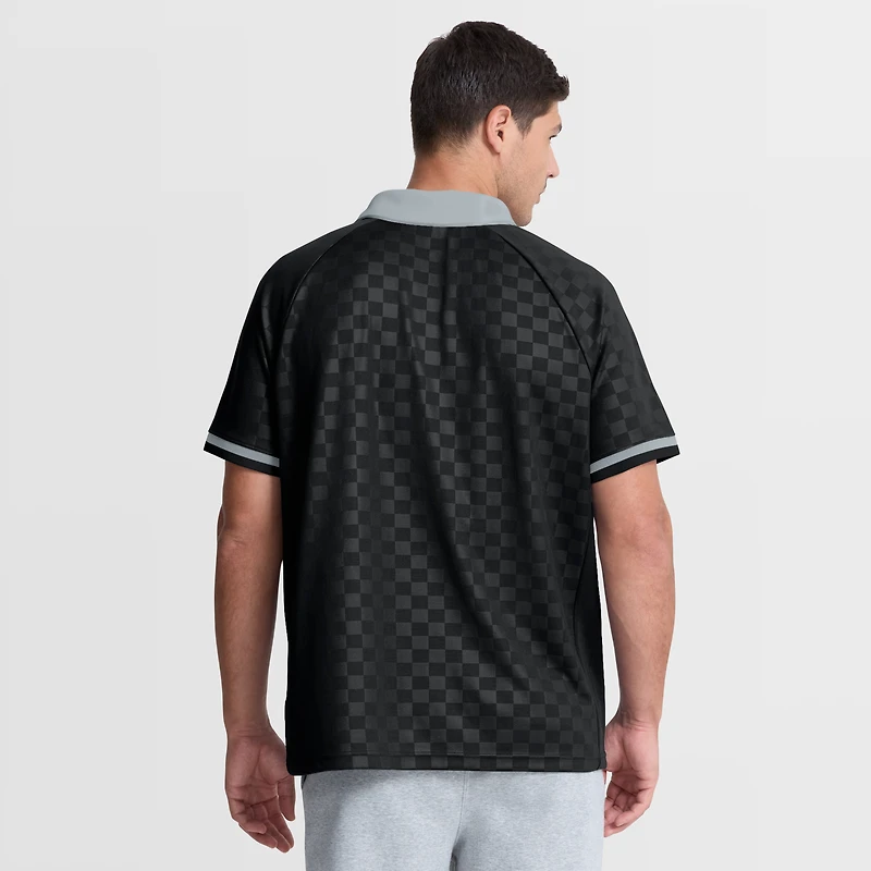 Polo raglan à col en V noir et gris Las Vegas Raiders, de la marque Fanatics, pour homme