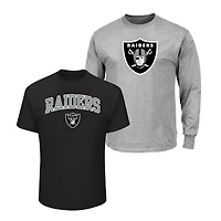 Men's Fanatics  Black/Heather Gray Las Vegas Raiders Big & Tall 2-Pack T-Shirt Set