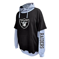 Men's Fanatics Black/Heather Gray Las Vegas Raiders Big & Tall Twofer Pullover Hoodie