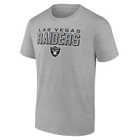 Pack combiné de t-shirts Fanatics pour hommes noir/gris chiné Las Vegas Raiders