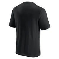 Men's Fanatics Black/Heathered Gray Las Vegas Raiders Throwback Colorblock T-Shirt