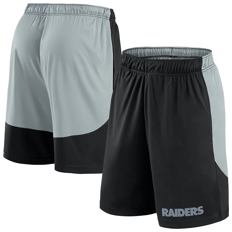Short de lancement Fanatics noir/argenté pour homme, taille grande et taille, Las Vegas Raiders