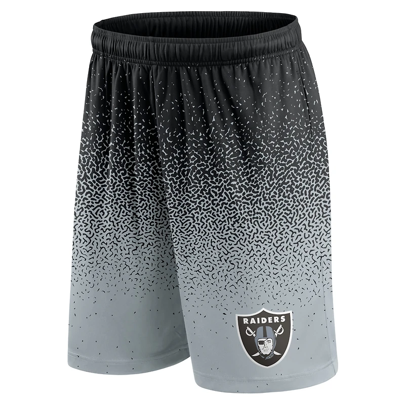 Short ombré Fanatics noir/argent pour hommes Las Vegas Raiders