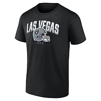 Lot de deux t-shirts à manches longues et courtes Fanatics pour hommes, noir/blanc, Las Vegas Raiders