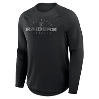 T-shirt à manches longues Fanatics pour homme, noir, avec motif de grande taille, des Las Vegas Raiders