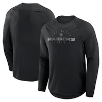 T-shirt à manches longues Fanatics pour homme, noir, avec motif de grande taille, des Las Vegas Raiders