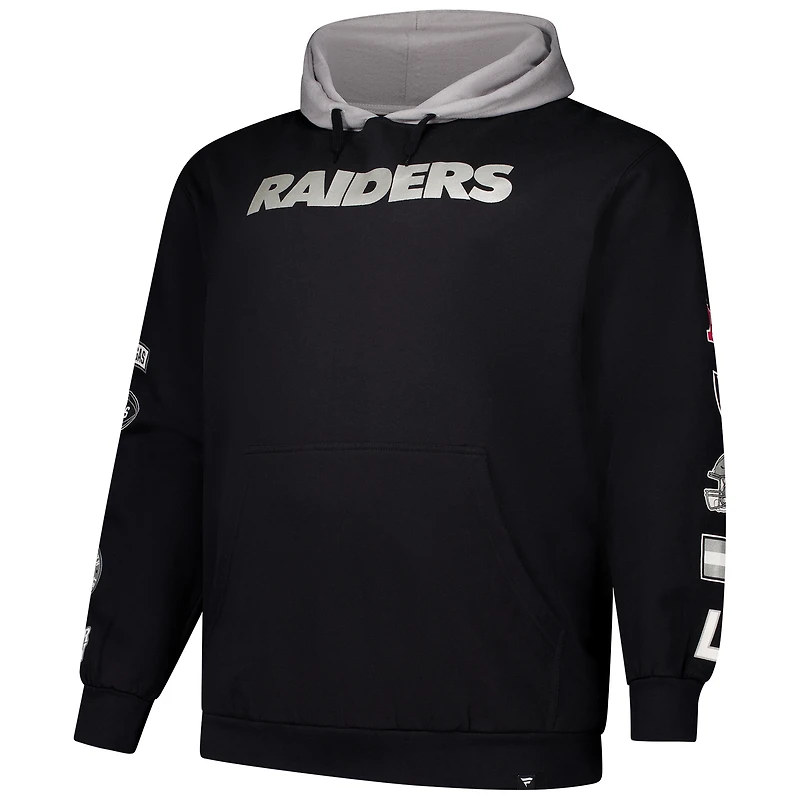 Sweat à capuche patchs fanatiques pour hommes, noir, Las Vegas Raiders, grande taille