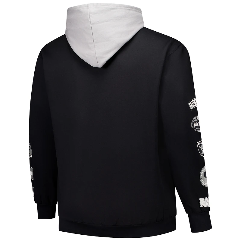 Sweat à capuche patchs fanatiques pour hommes, noir, Las Vegas Raiders, grande taille