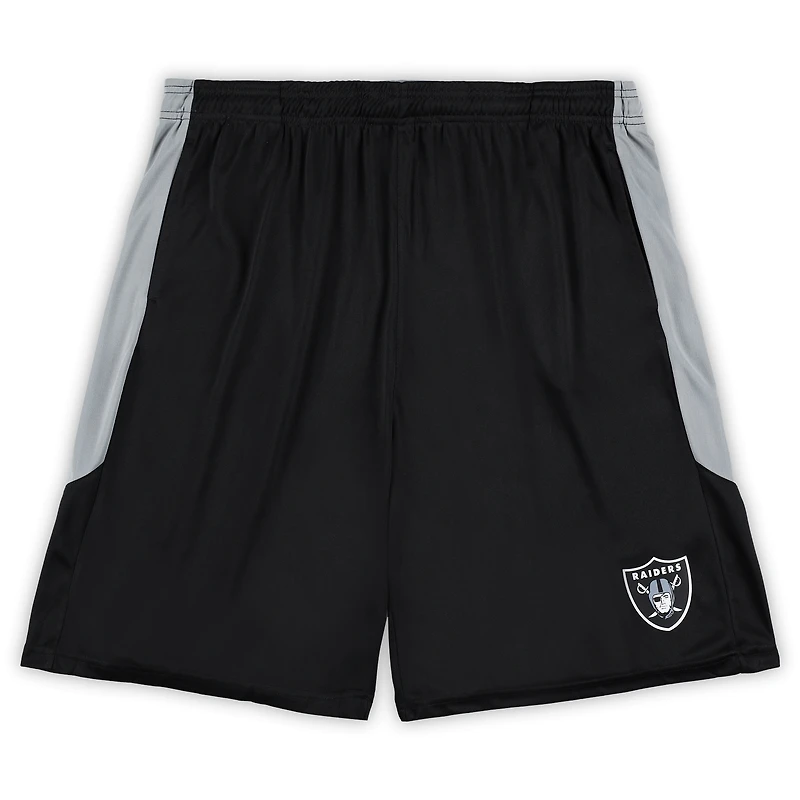 Short noir Fanatics pour hommes des Las Vegas Raiders avec logo de l'équipe Big & Tall