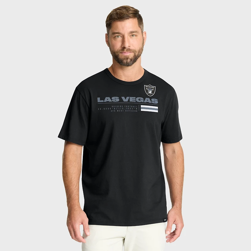 T-shirt noir Fanatics pour homme, motif Las Vegas Raiders, Chop Block Legacy