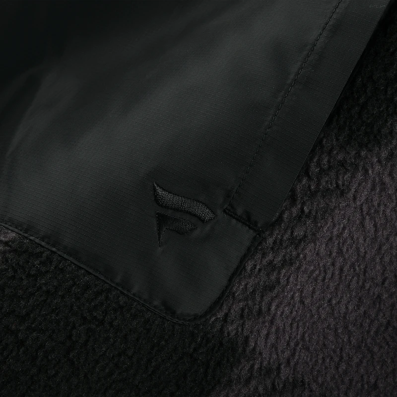 Men's Fanatics Black Las Vegas Raiders Elements Plaid Polar Fleece Quarter-Zip Hoodie