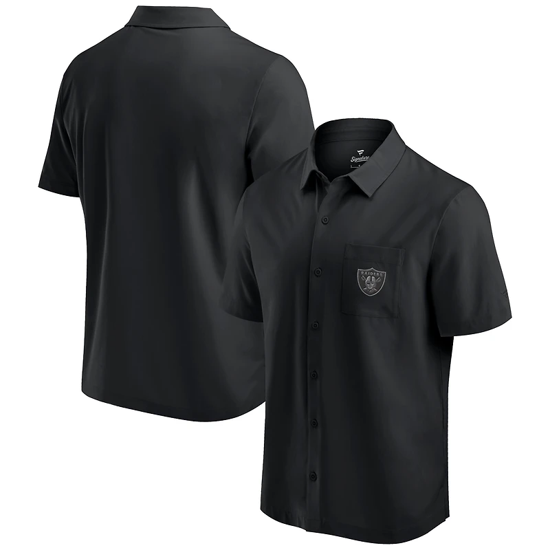 Men's Fanatics Black Las Vegas Raiders Front Office Button-Up Shirt