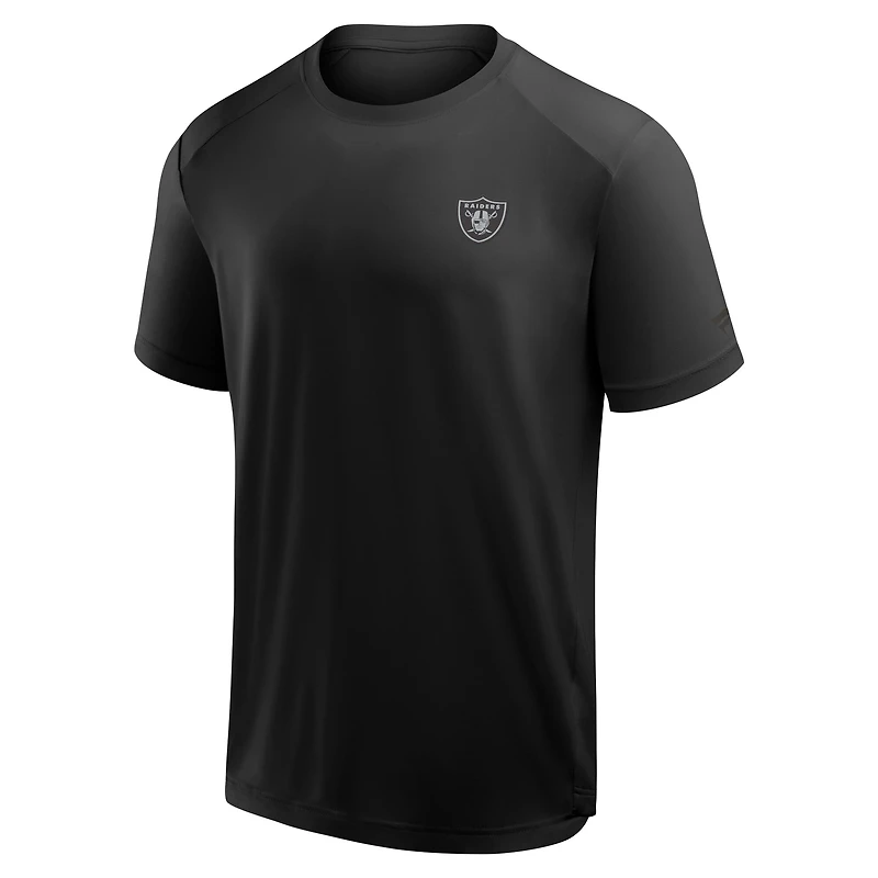 T-shirt noir fanatique pour homme avec logo Las Vegas Raiders Front Office Move Mono
