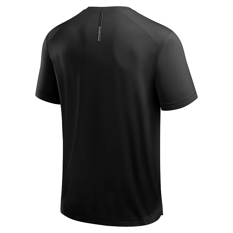 T-shirt noir fanatique pour homme avec logo Las Vegas Raiders Front Office Move Mono