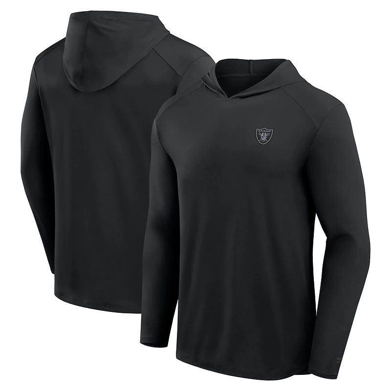 Men's Fanatics Black Las Vegas Raiders Front Office Power Mono Long Sleeve Hoodie T-Shirt