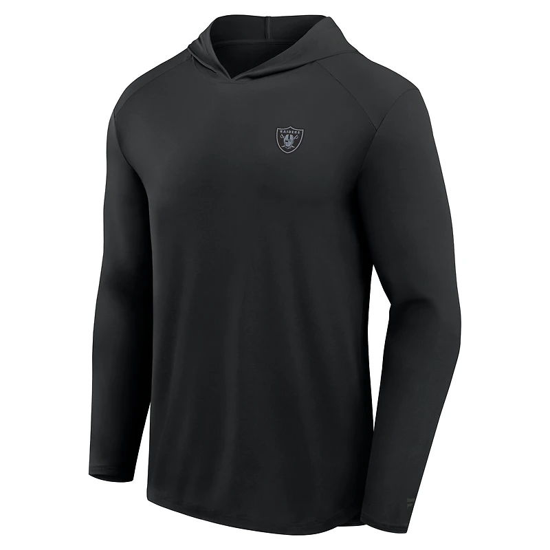 Men's Fanatics Black Las Vegas Raiders Front Office Power Mono Long Sleeve Hoodie T-Shirt