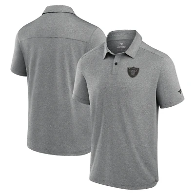 Polo technique noir Fanatics pour homme des Las Vegas Raiders