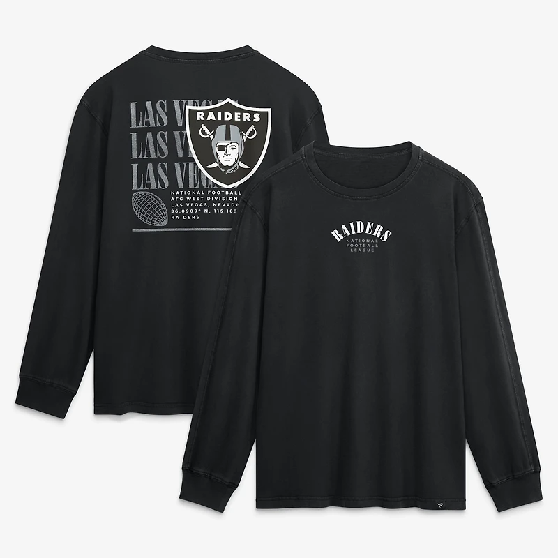T-shirt à manches longues Fanatics Black Las Vegas Raiders Fullback Drive pour homme